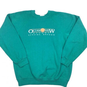 Vintage Ocean View Resort Seaside Oregon 80s raglan crewneck